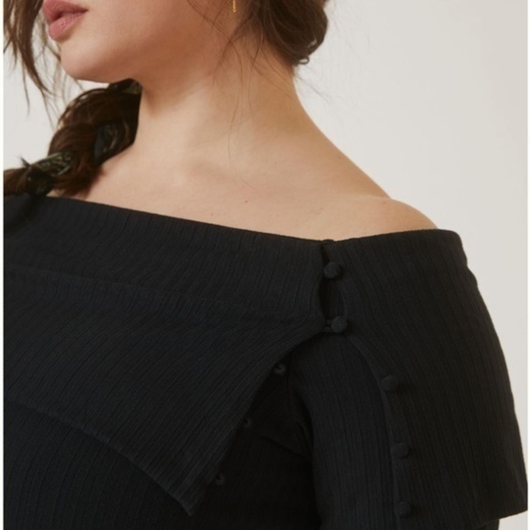 Anthropologie Ribbed Off-The-Shoulder Top NWT - Picture 4 of 4